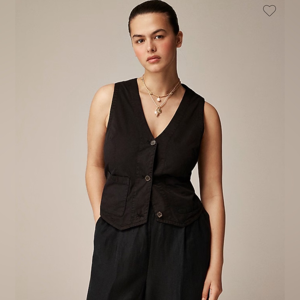 J. Crew NWT Patch-Pocket Vest‎ in Lightweight Twill - Black